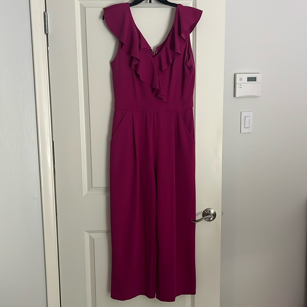 Elegant Pink Jumpsuit with Ruffle Detail